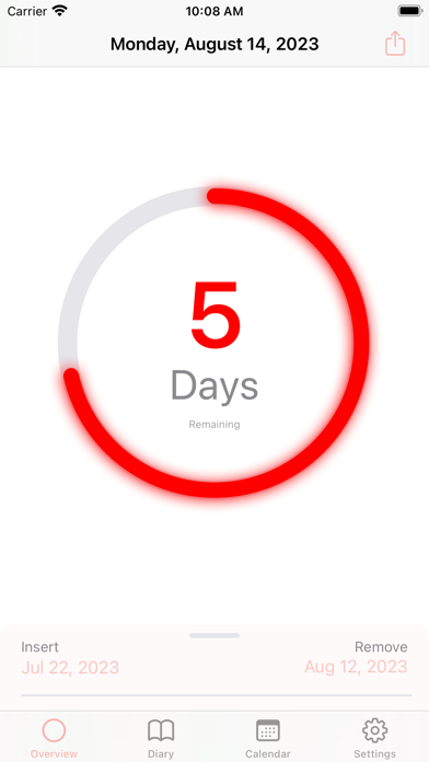 Screenshot di MyRing - contraceptive ring