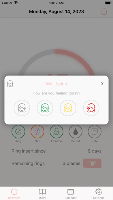 Screenshot di MyRing - contraceptive ring