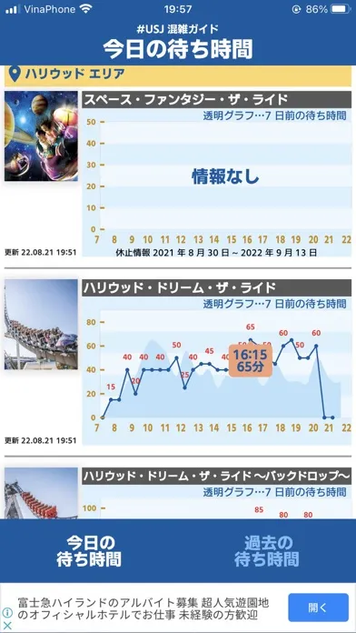 USJ混雑ガイド（待ち時間アプリ）應用截圖
