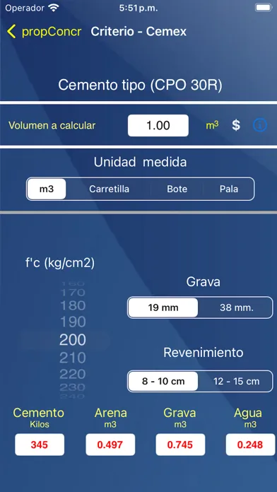Capturas de pantalla de Proporcionamiento concreto