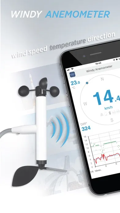 Capturas de tela do Windy Anemometer
