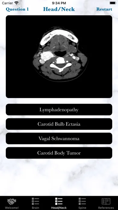 Tangkapan skrin Neuro Rad Quiz