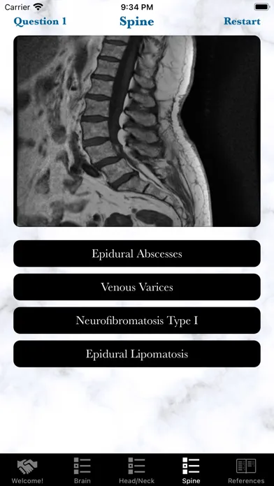 Tangkapan skrin Neuro Rad Quiz