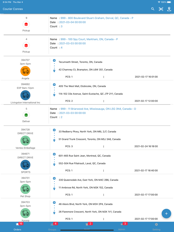Courier Connex Mobile iPad  Screenshots