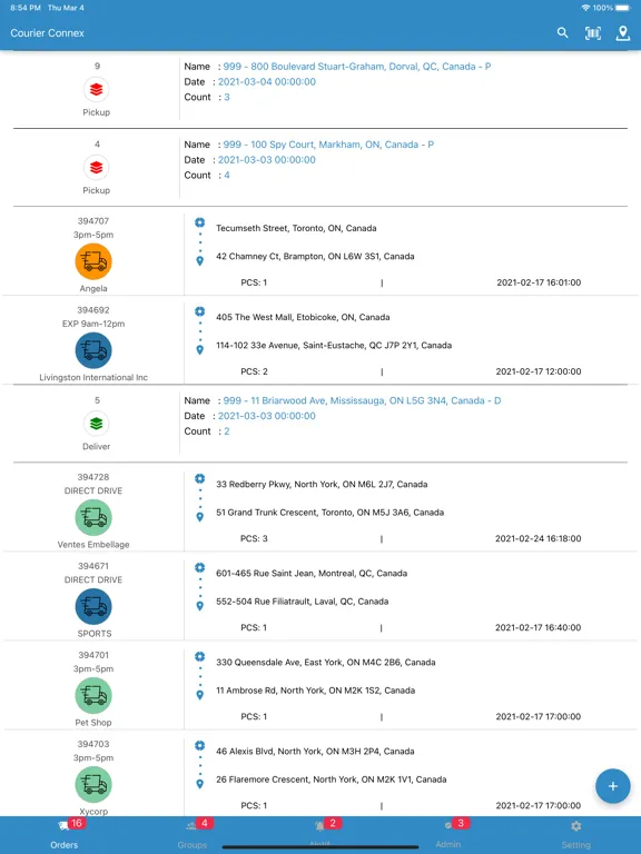 Courier Connex Mobile iPad 应用截图