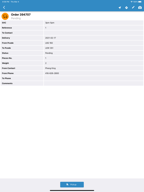 Courier Connex Mobile iPad  Screenshots