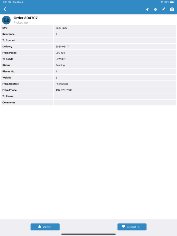 Courier Connex Mobile iPad  Screenshots