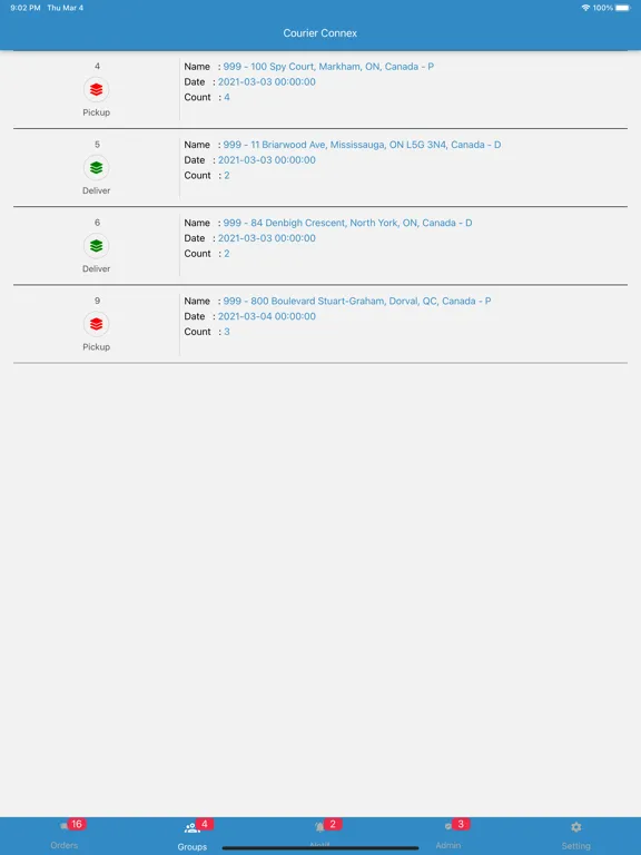 Courier Connex Mobile iPad 应用截图