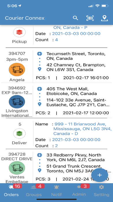 Courier Connex Mobile Screenshots