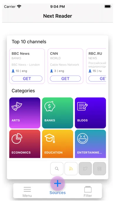 Zrzuty ekranu News Feed Reader