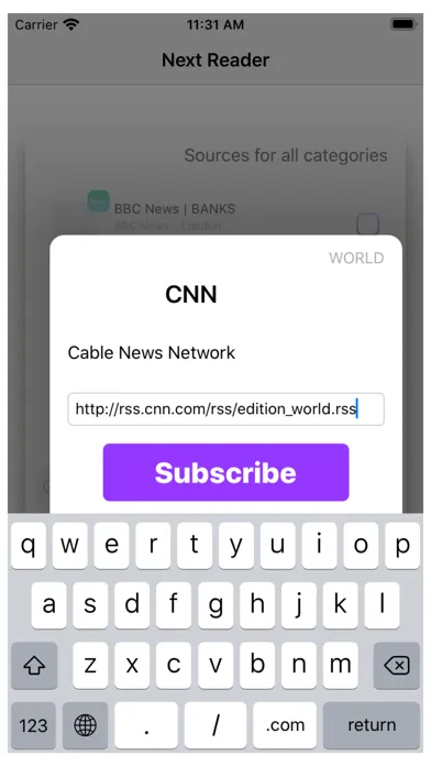 Zrzuty ekranu News Feed Reader