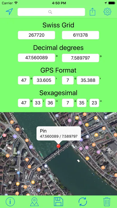 Swiss Grid Coordinates Tool سکرین شاٹس