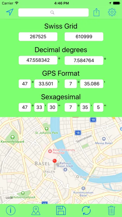 Swiss Grid Coordinates Tool سکرین شاٹس