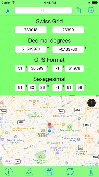 Swiss Grid Coordinates Tool سکرین شاٹس
