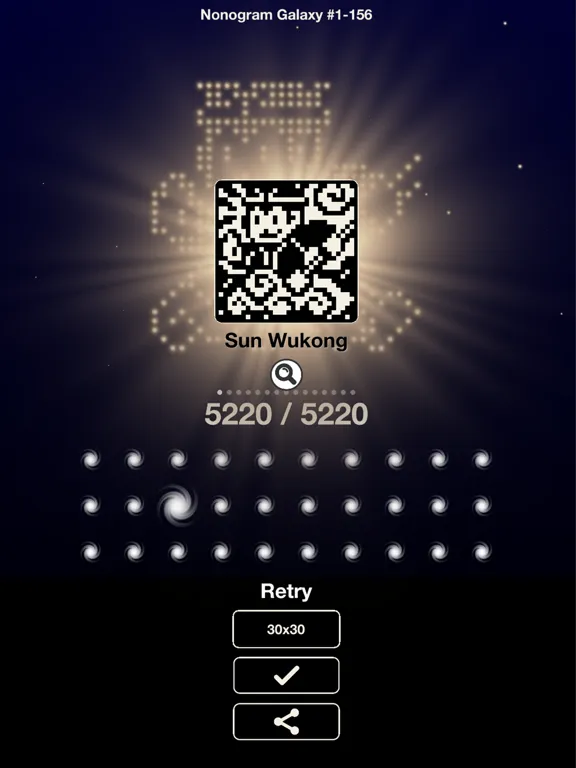 Tangkapan skrin Nonogram galaxy iPad 