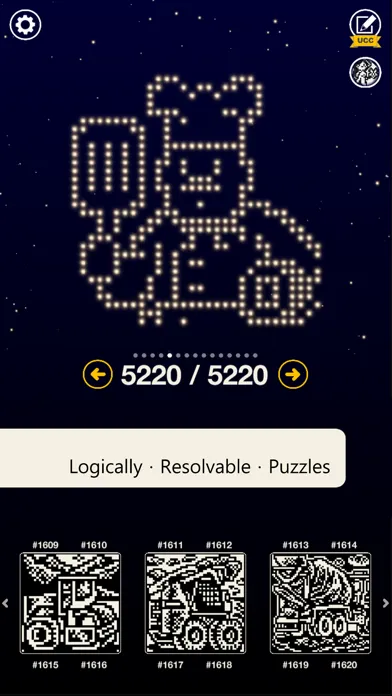 Tangkapan skrin Nonogram galaxy