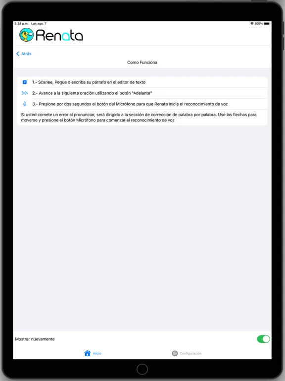 Tangkapan layar Renata iPad 