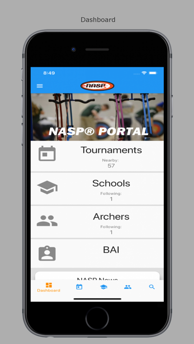 Captures d'écran de NASP® Portal