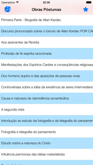 Captures d'écran de Obras Póstumas - Allan Kardec
