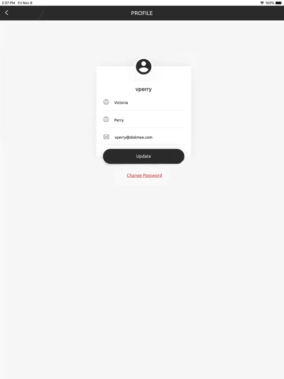 Tangkapan skrin Dokmee ECM V2 iPad 