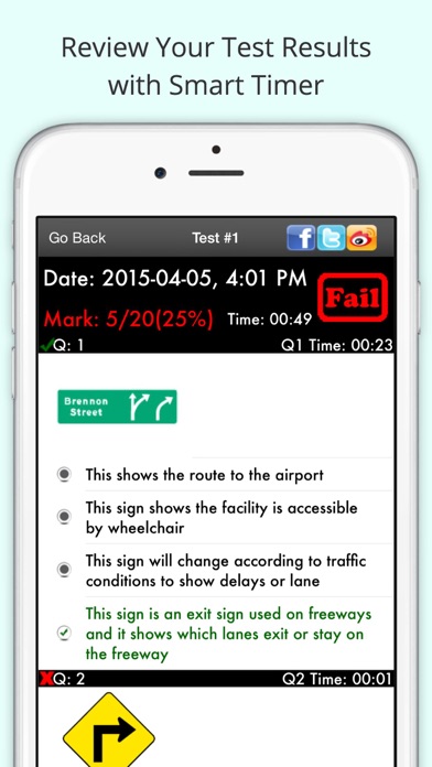 Ontario G1 & M1 Practice Test Screenshots