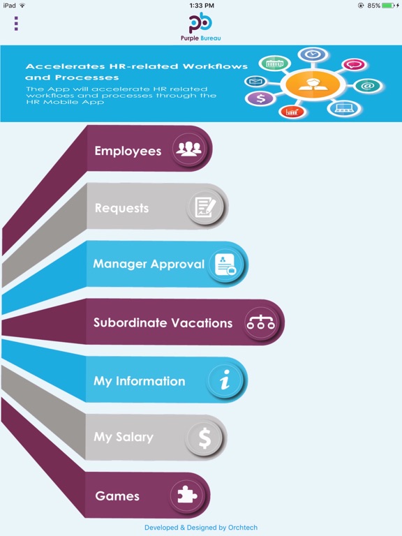 Ảnh chụp màn hình của Purple Bureau Communication iPad 