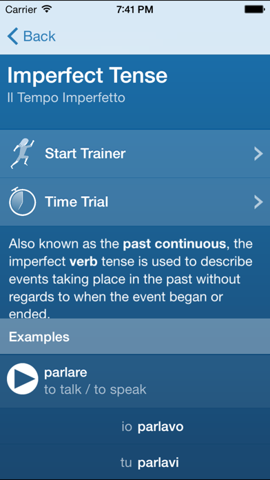 Italian Verbs Trainer スクリーンショット