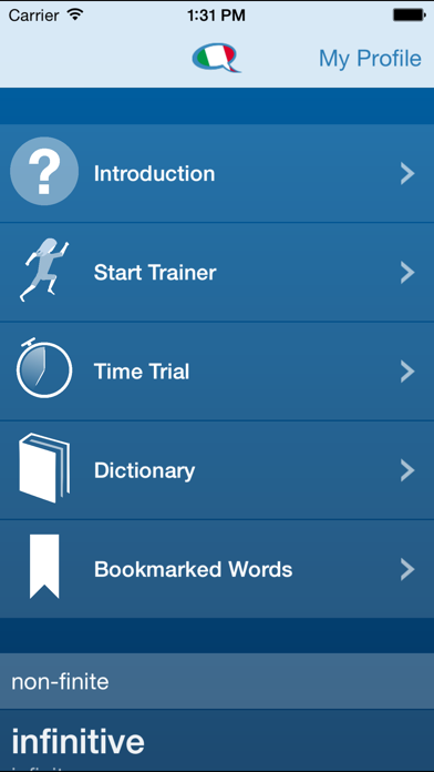 Italian Verbs Trainer スクリーンショット