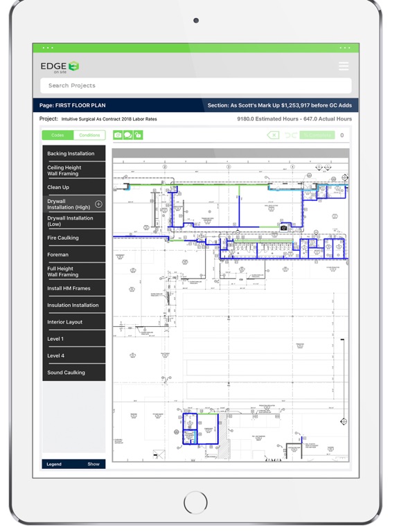 ภาพหน้าจอของ EDGE On Site iPad 
