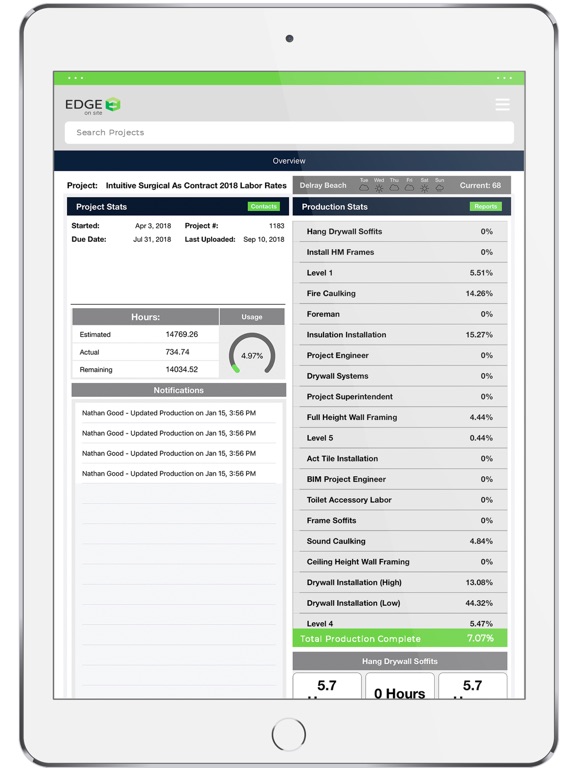 ภาพหน้าจอของ EDGE On Site iPad 