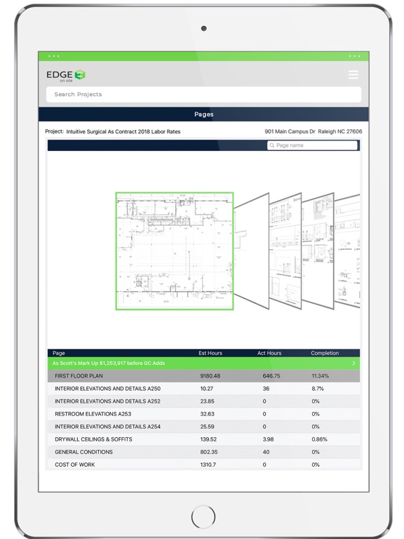 ภาพหน้าจอของ EDGE On Site iPad 