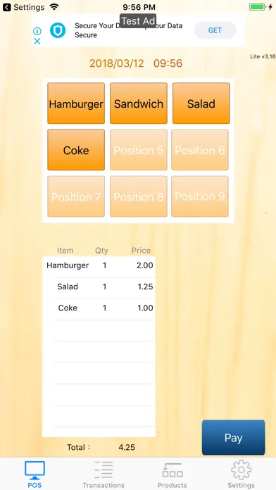 Ảnh chụp màn hình của POS S(Lite)_phone ver.