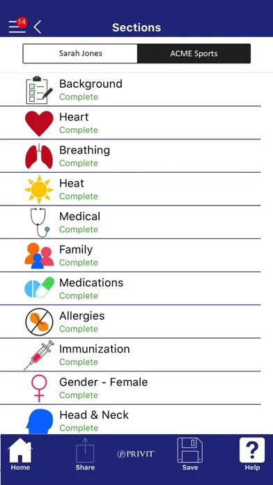 Ảnh chụp màn hình của PRIVIT: Health Profiles