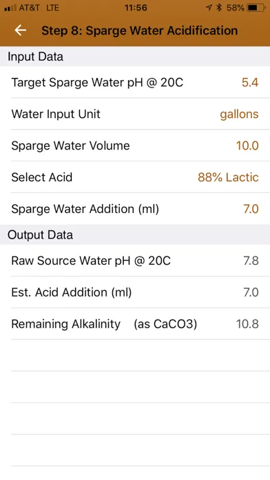 Ảnh chụp màn hình của Palmer's Brewing Water Adj App