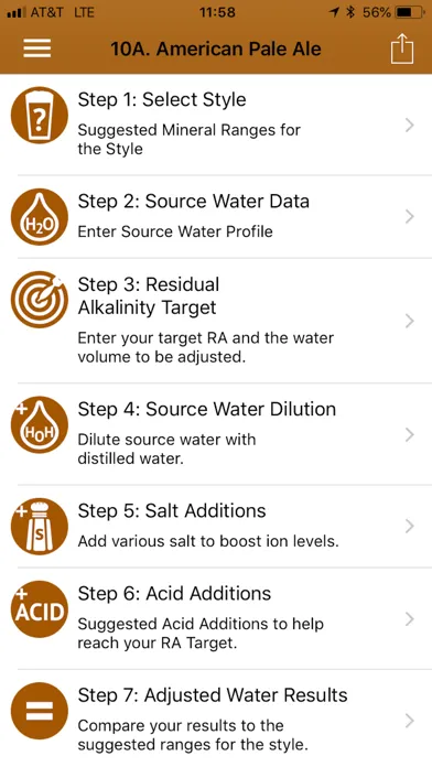 Ảnh chụp màn hình của Palmer's Brewing Water Adj App