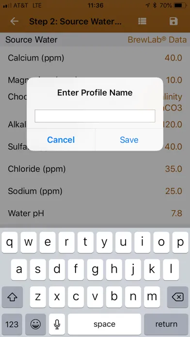 Ảnh chụp màn hình của Palmer's Brewing Water Adj App