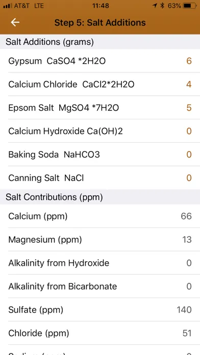 Ảnh chụp màn hình của Palmer's Brewing Water Adj App