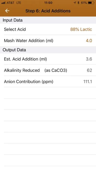 Ảnh chụp màn hình của Palmer's Brewing Water Adj App