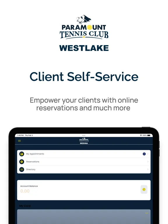Capturas de tela do Paramount Tennis Club Westlake iPad 