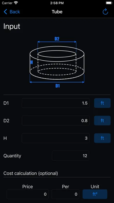 Concrete Calculator - Calc Screenshots