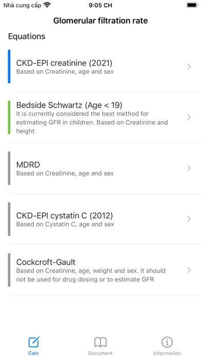 Capturas de pantalla de GFR Calculator - eGFR Calc