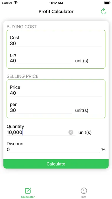 Profit Calculator, Revenue Ekran Görüntüleri