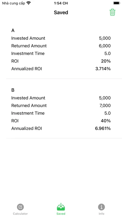ROI Calculator - Calc Ekran Görüntüleri