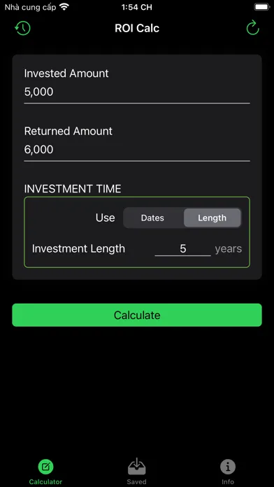 ROI Calculator - Calc Ekran Görüntüleri