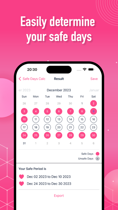 Safe Days Calculator - Control应用截图