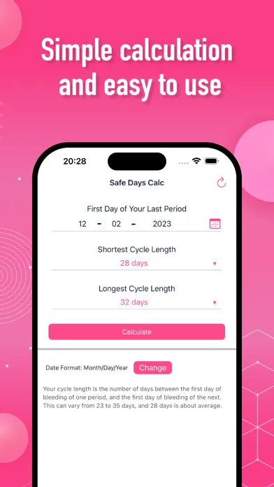 Safe Days Calculator - Control স্ক্রিনশট