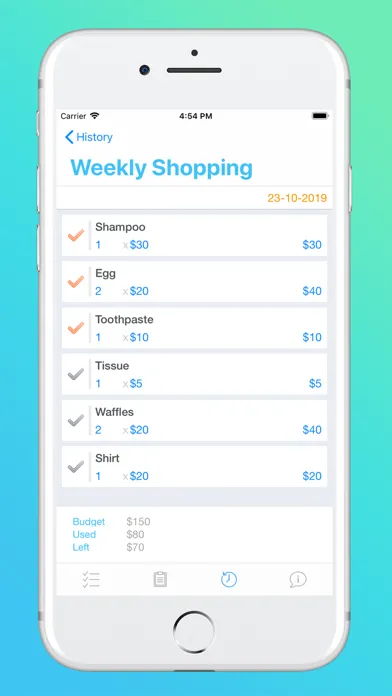 Basic grocery list + price 스크린샷