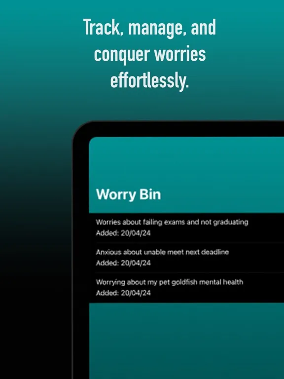 Ảnh chụp màn hình của Worry Bin iPad 