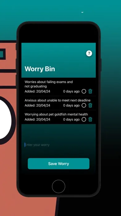 Ảnh chụp màn hình của Worry Bin