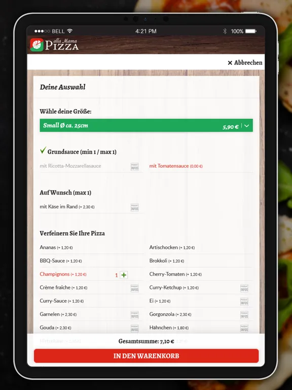 Скриншоты Pizza alla Mama Hamburg iPad 